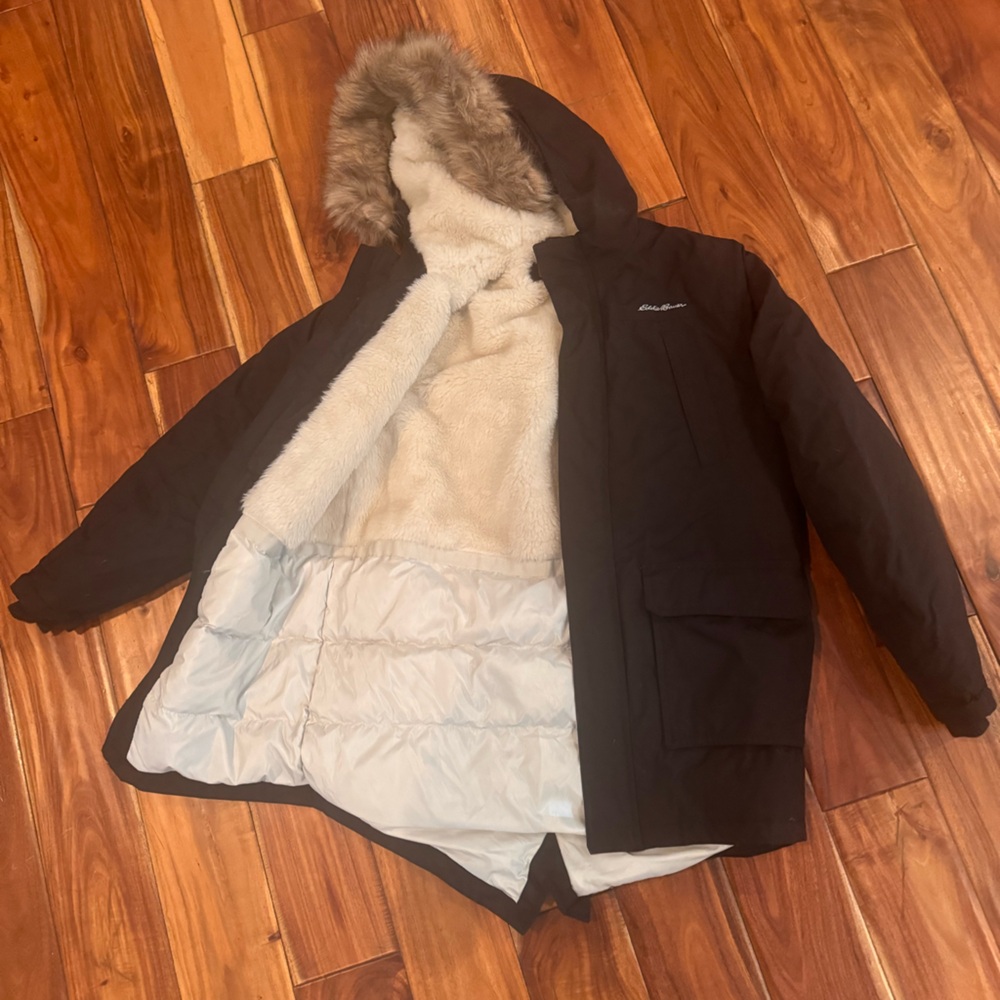 Eddie Bauer fur lined winter coat